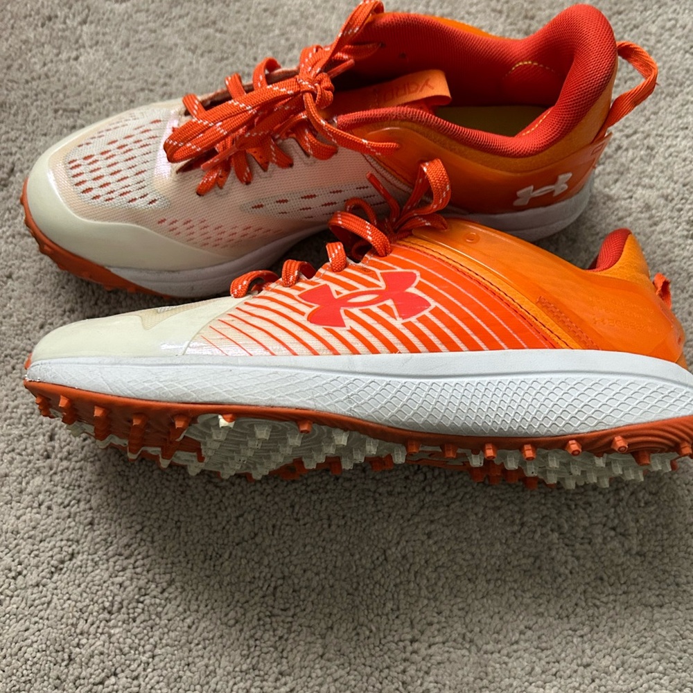 Under Armour Men’s Orange and White Turf Sneakers